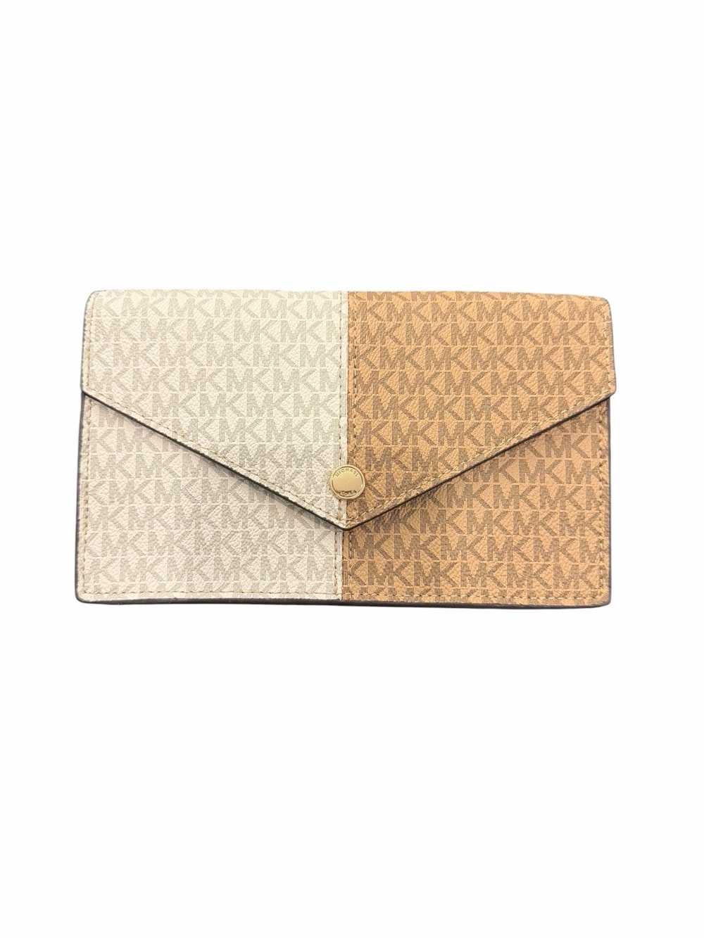 Michael Kors Adj Belt Bag MK Leather Large / XL NEW Split Logo Envelope Vanilla